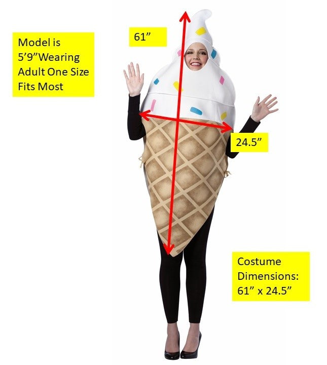 Rasta Imposta Ice Cream Cone Kostüm Einheitsgröße