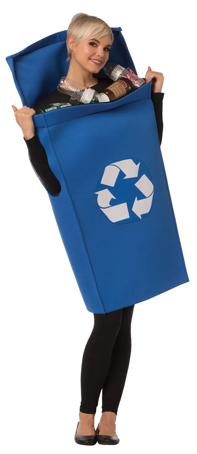 Rasta Imposta Recycling Kostüm Blaue Mülltonne Erwachsene