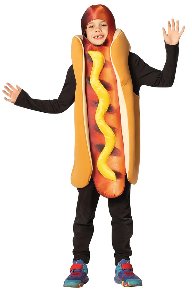 Rasta Imposta Hot Dog Grilled in Bun Kinderkostüm 7-10 Senf