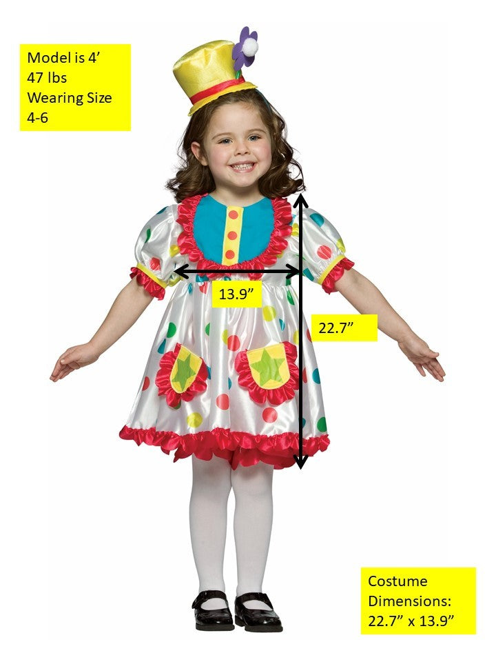 Rasta Imposta Clown Girl Kostüm Kinder 4-6 Jahre mit Hut