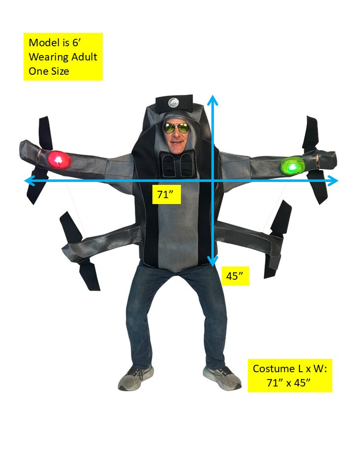 Rasta Imposta Drone Leuchtkostüm mit Licht One Size