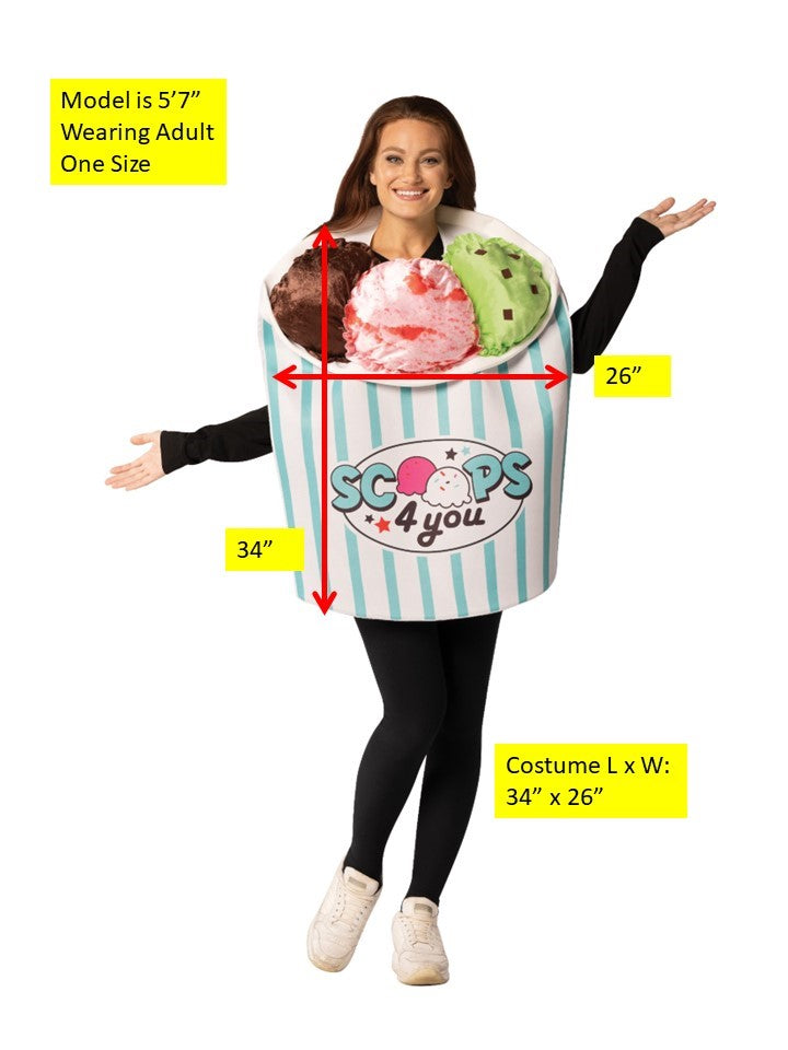 Rasta Imposta Icecream Container Kostüm Einheitsgröße Eis