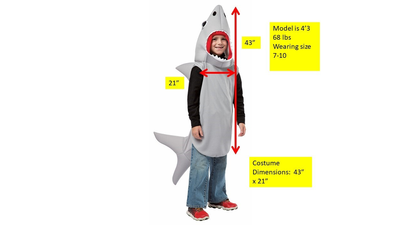 Rasta Imposta Sand Shark Kinderkostüm 7-10 mit Flosse