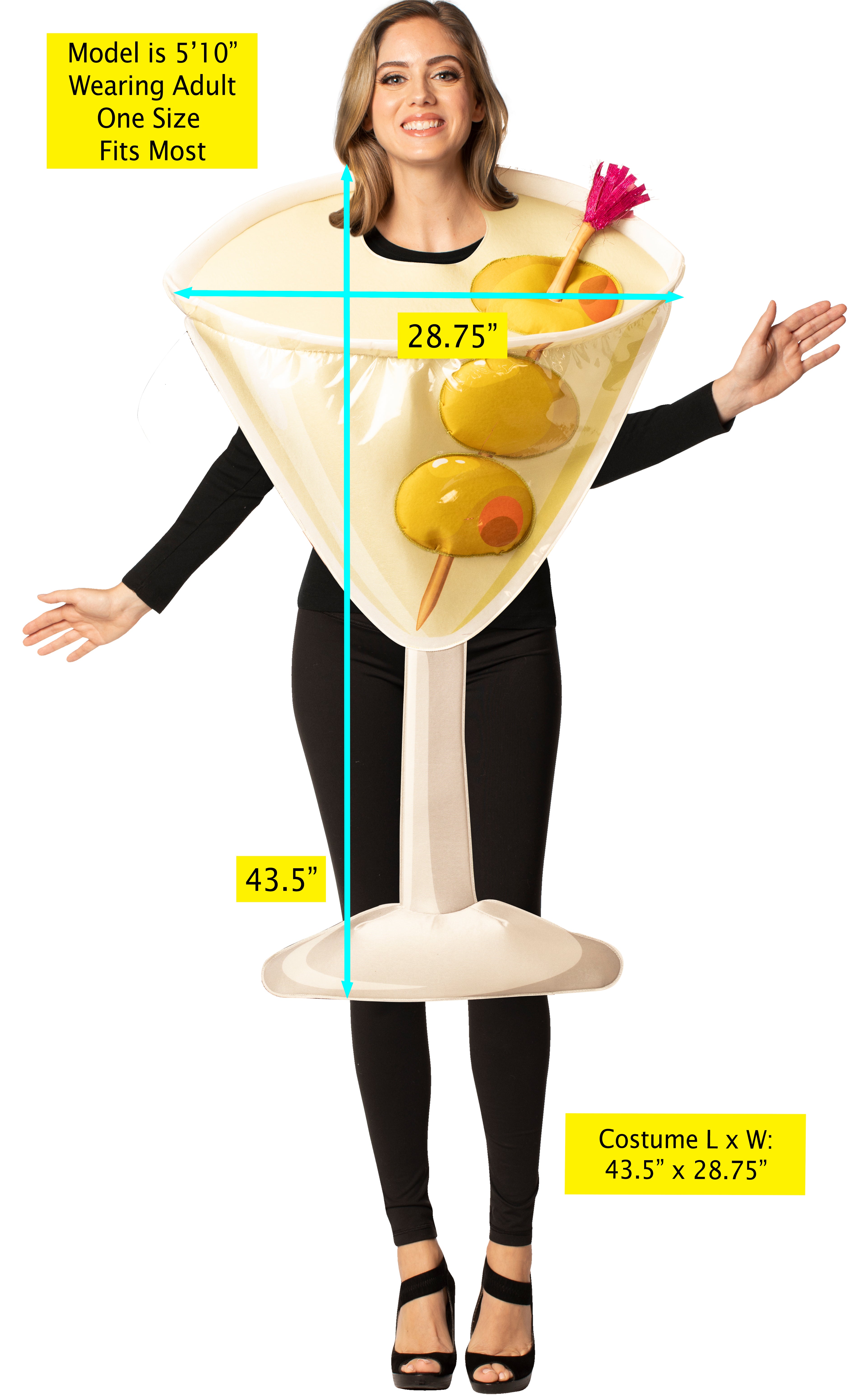Rasta Imposta Dirty Martini Glass Kostüm One Size