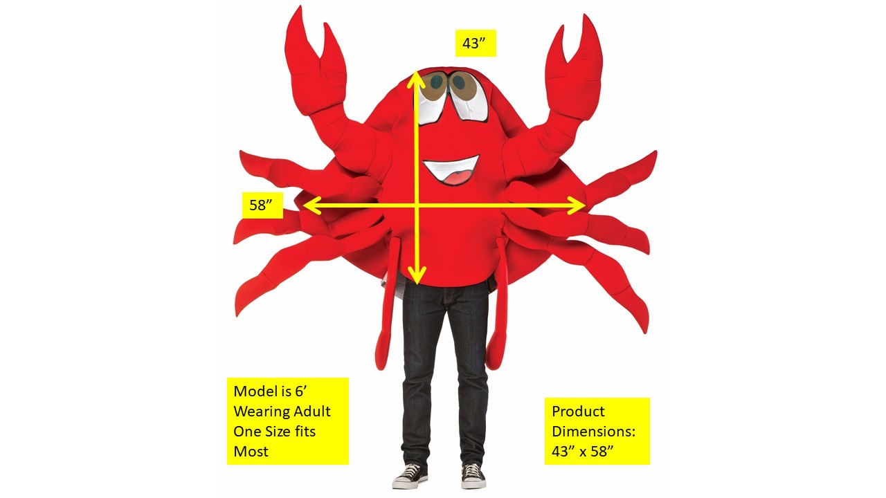 Rasta Imposta Crab Mascot Kostüm Krabbe Einheitsgröße Rot