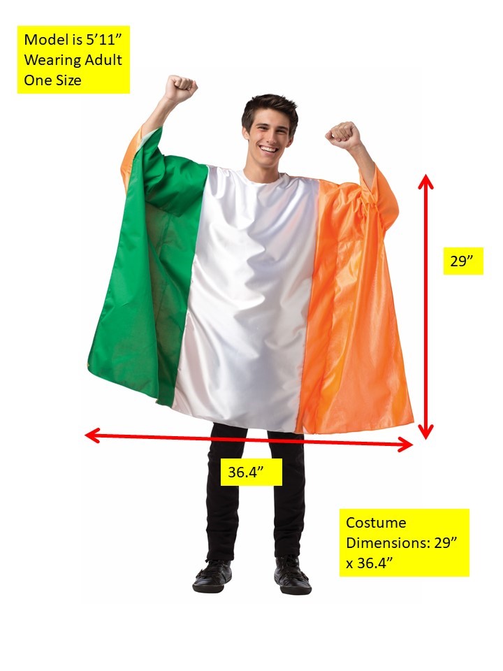 Rasta Imposta Ireland Flag Kostüm Einheitsgröße Flaggen Tunika
