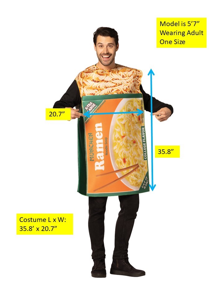 Rasta Imposta Ramen Noodles Kostüm One Size Food Tunika