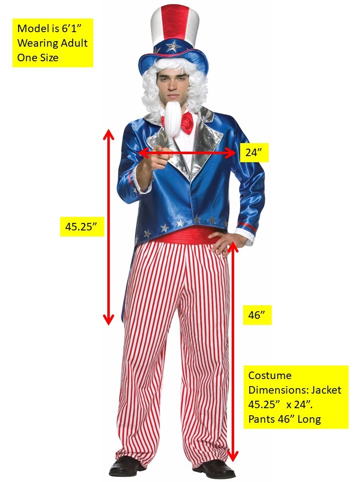 Rasta Imposta Uncle Sam Patriotic Kostüm Einheitsgröße