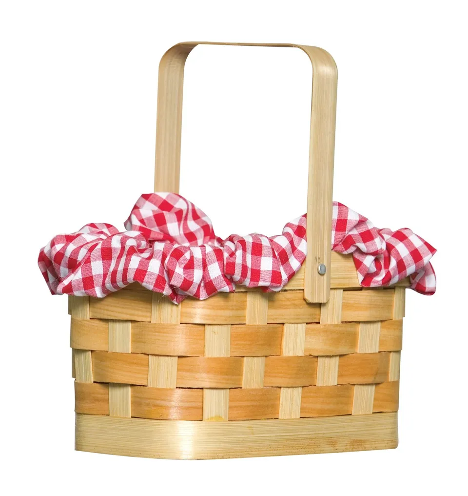 Rasta Imposta Red Gingham Basket Kostüm-Zubehör Korb Rot