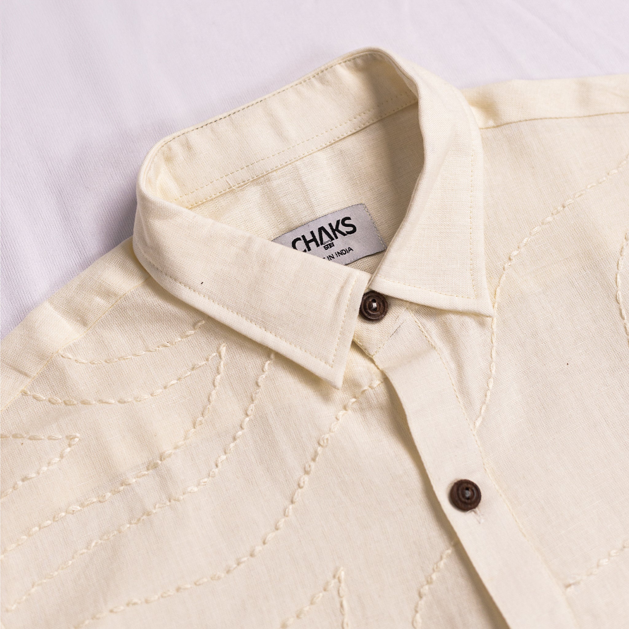 Chaks Noor White Shirt Damen Bluse Weiß Größe M Kantha