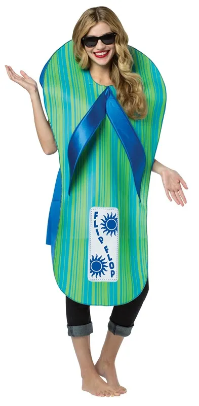 Rasta Imposta Flip Flop Kostüm Einheitsgröße Grün-Blau