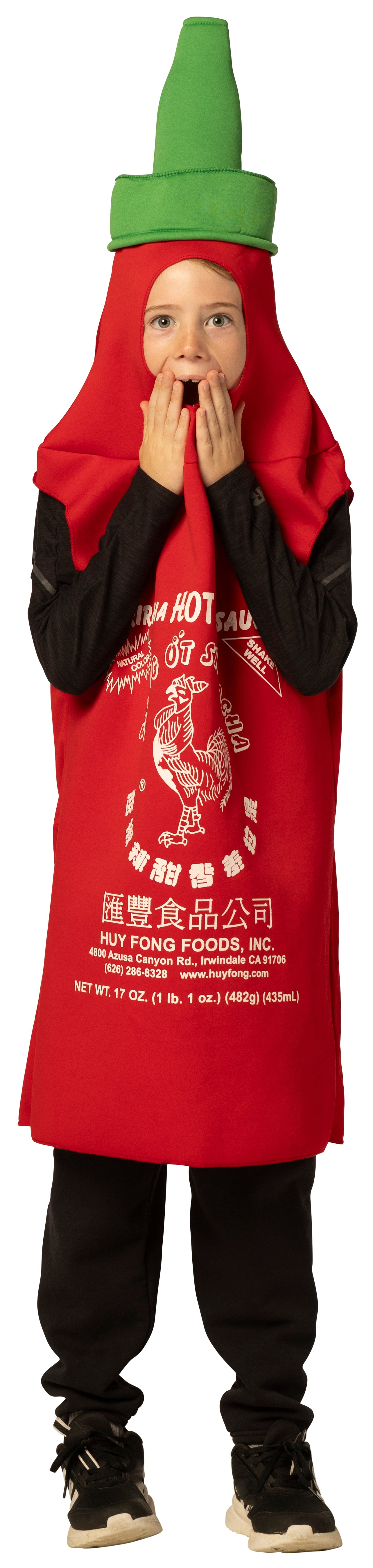 Rasta Imposta Sriracha Kostüm Kinder 7-10 Flaschen-Tunika