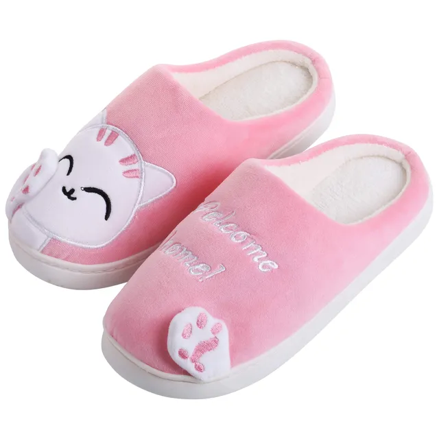 Katara Hausschuhe Katze Weiß Pink Flach Gr. 34/35