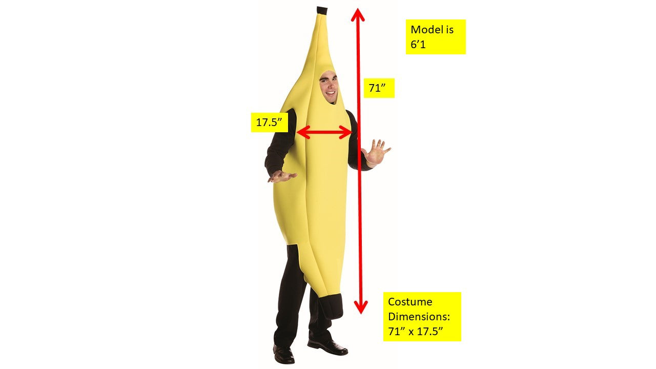 Rasta Imposta Deluxe Banana Kostüm Einheitsgröße gelb