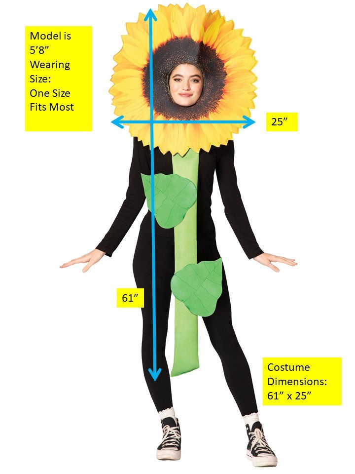 Rasta Imposta Sunflower Kostüm Einheitsgröße mit Blättern