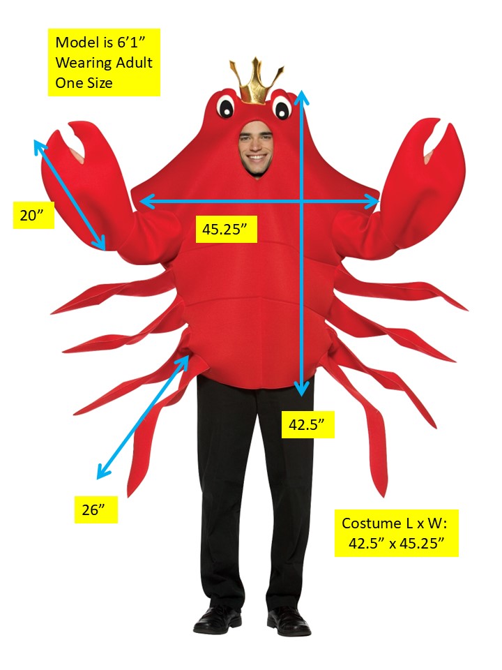 Rasta Imposta King Crab Kostüm Erwachsene One Size Rot