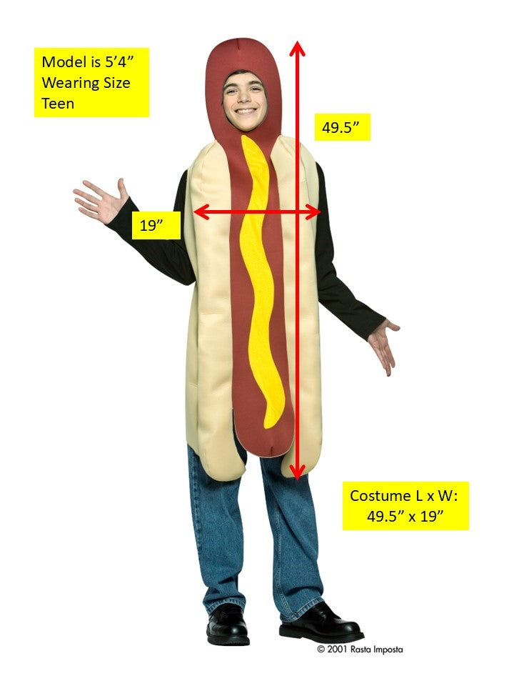 Rasta Imposta Hot Dog Costume Teen-Kostüm Einheitsgröße