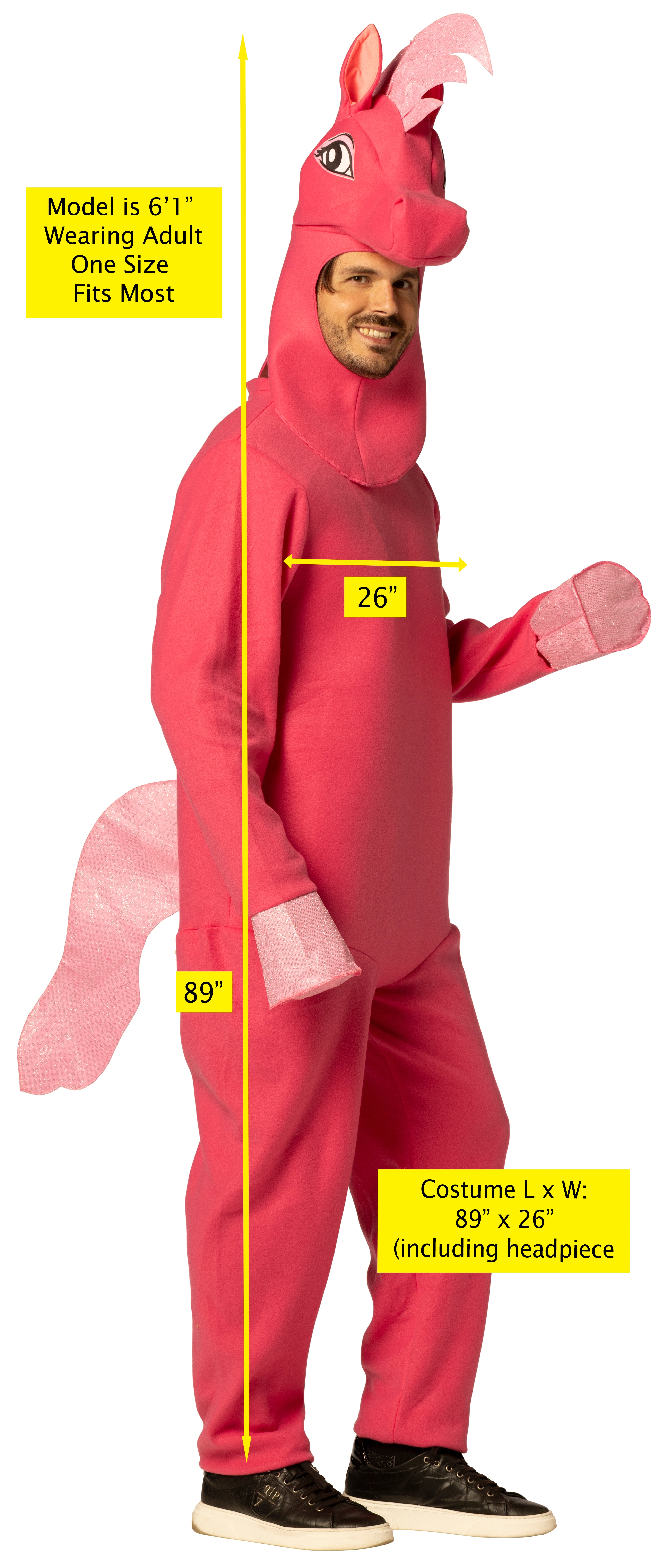 Rasta Imposta Pink Pony Guy Kostüm Herren One Size