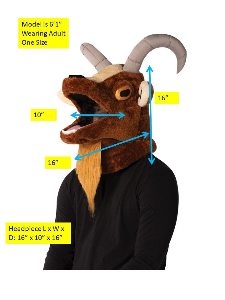 Rasta Imposta Goat Mascot Head Kostüm Kopf One Size