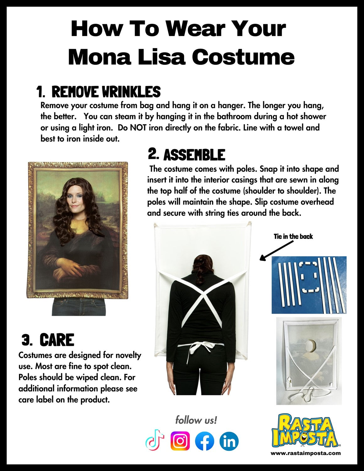 Rasta Imposta Mona Lisa Kostüm Gemälde One Size Tunika