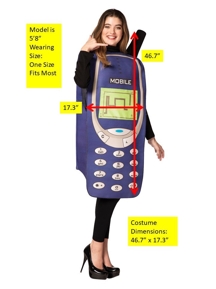 Rasta Imposta Retro Handy Kostüm Einheitsgröße 2000er