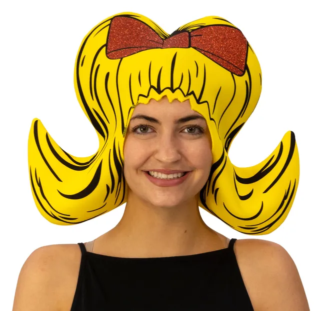 Rasta Imposta Yellow Bouffant Cartoon Perücke Gelb Schaum Hut