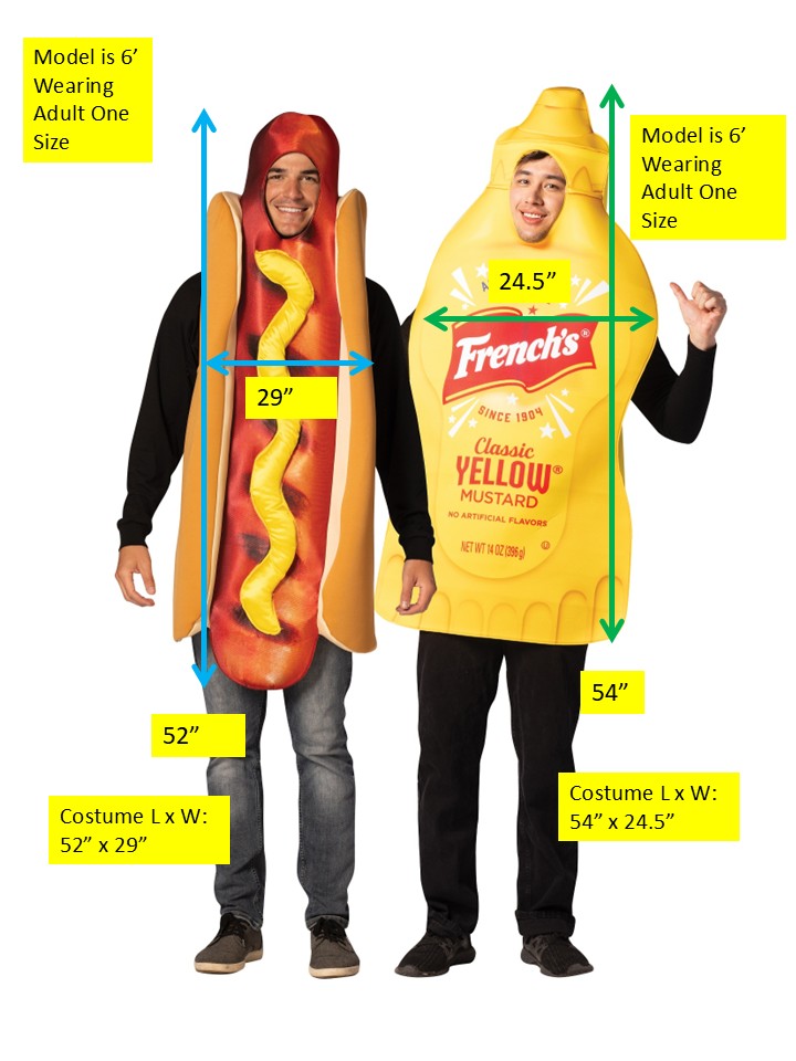 Rasta Imposta Hot Dog & Mustard Paarkostüm Einheitsgröße