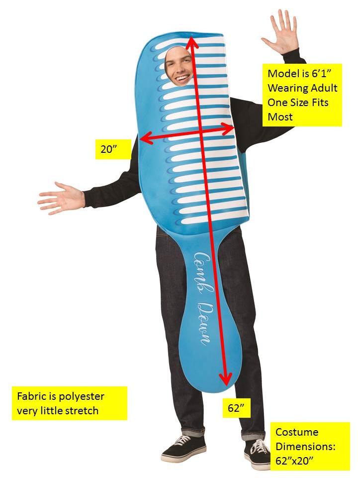 Rasta Imposta Comb Kostüm Einheitsgröße Kamm Tunika Polyester