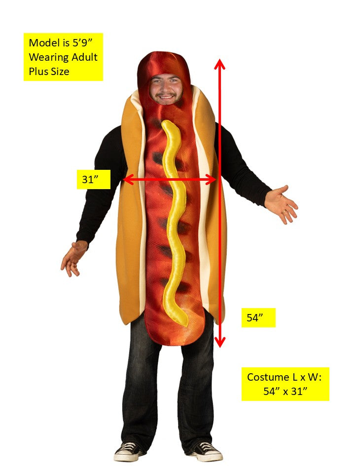 Rasta Imposta Hot Dog Grilled Hotdog-Kostüm Plus Size