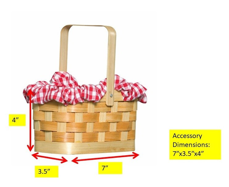 Rasta Imposta Red Gingham Basket Kostüm-Zubehör Korb Rot