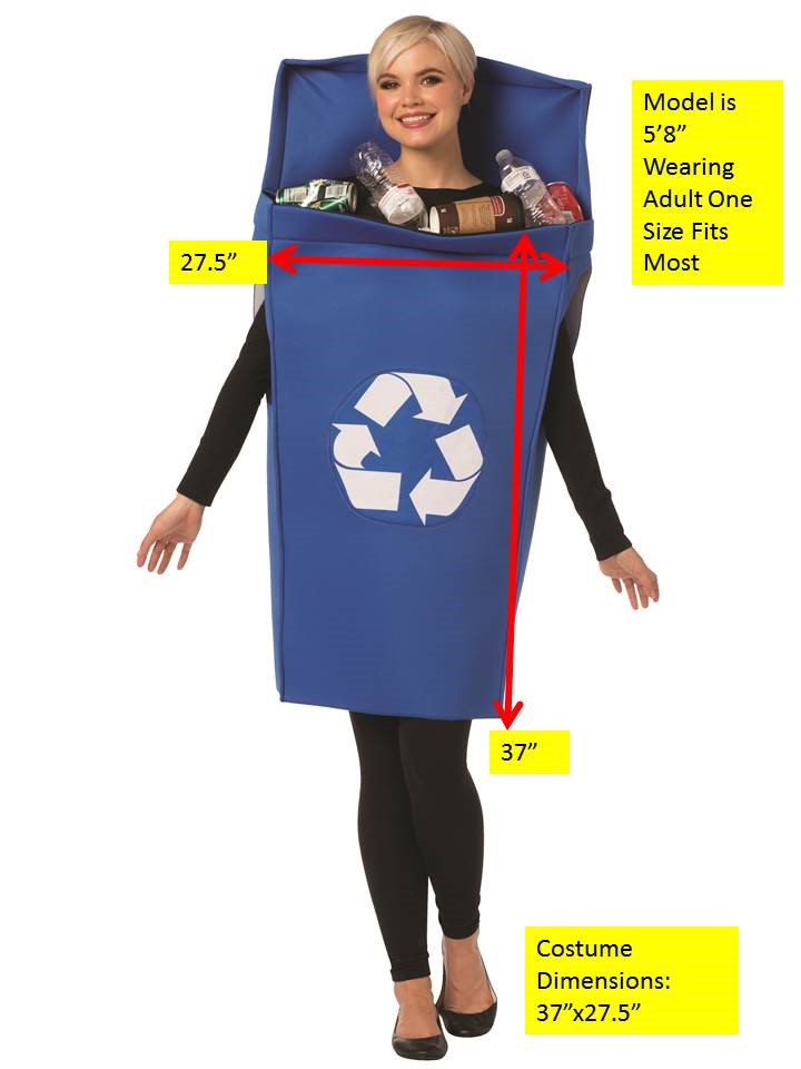 Rasta Imposta Trash Can Partnerkostüm Mülltonne Recycling Einheitsgröße