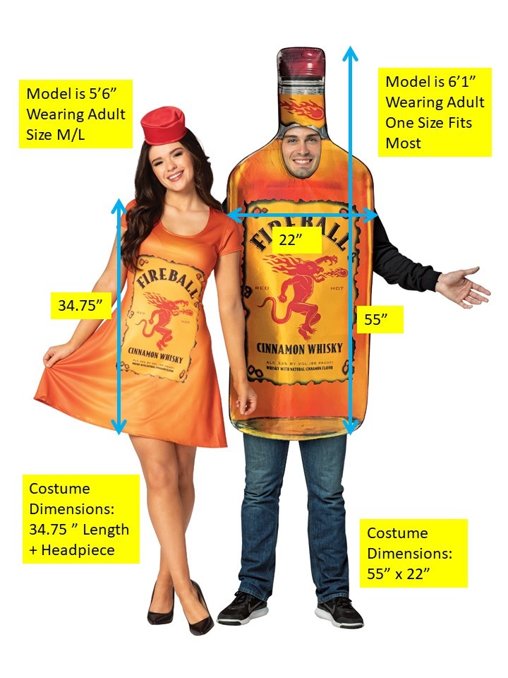 Rasta Imposta Fireball Flasche Kleid Partnerkostüm M-L
