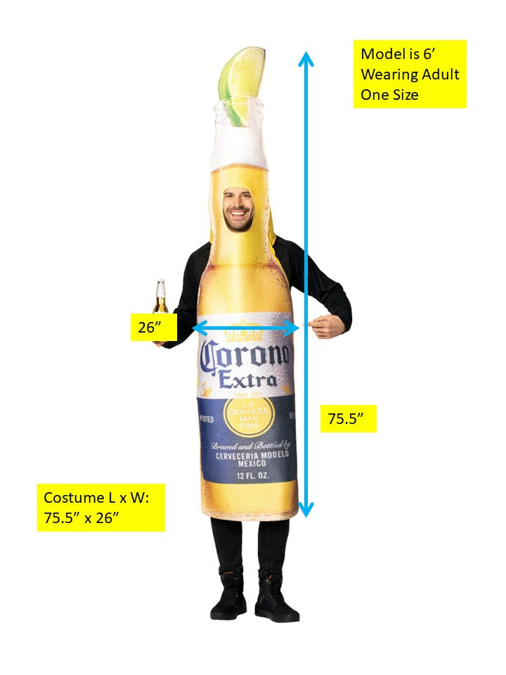Rasta Imposta Corona Extra Bierflaschen-Kostüm One Size Limette