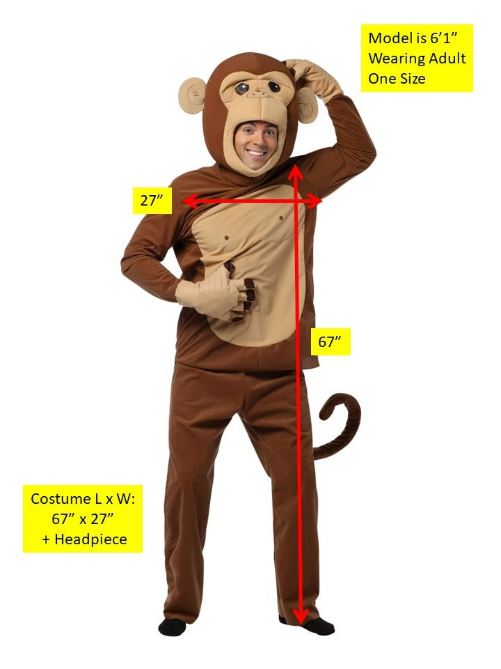 Rasta Imposta Monkeying Around Affenkostüm One Size braun Plüsch
