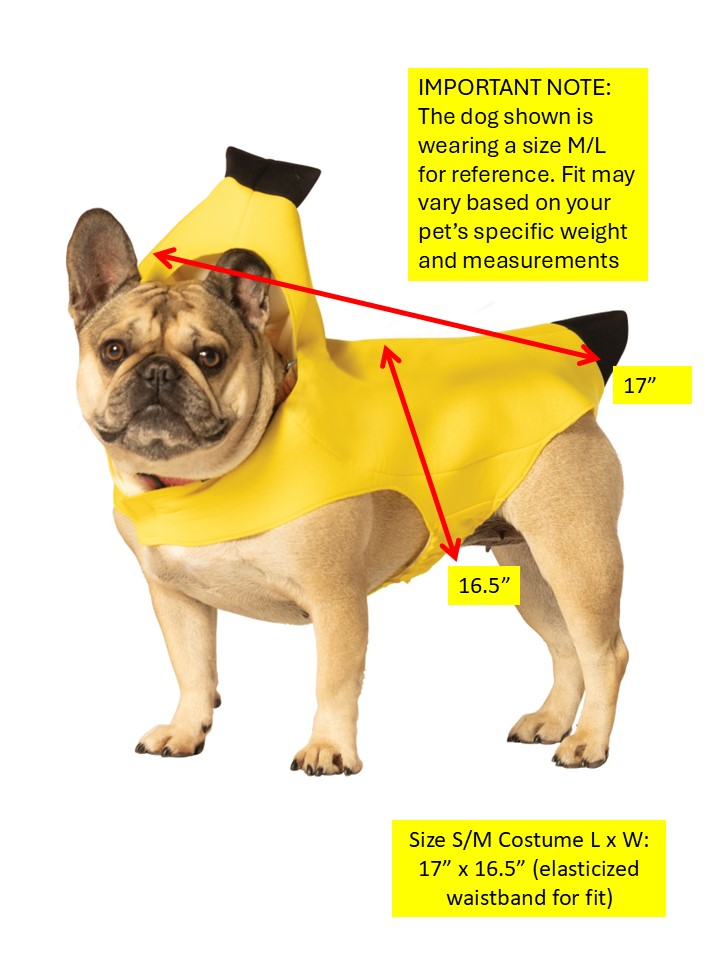 Rasta Imposta Banana Hundekostüm XS-3X Banane Gelb