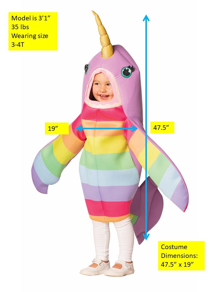 Rasta Imposta Magical Narwhal Kostüm Kinder Tunika Gr. 3-4