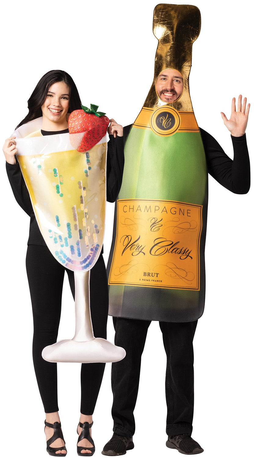 Rasta Imposta Champagne Bottle Paarkostüm One Size Sekt 2-teilig