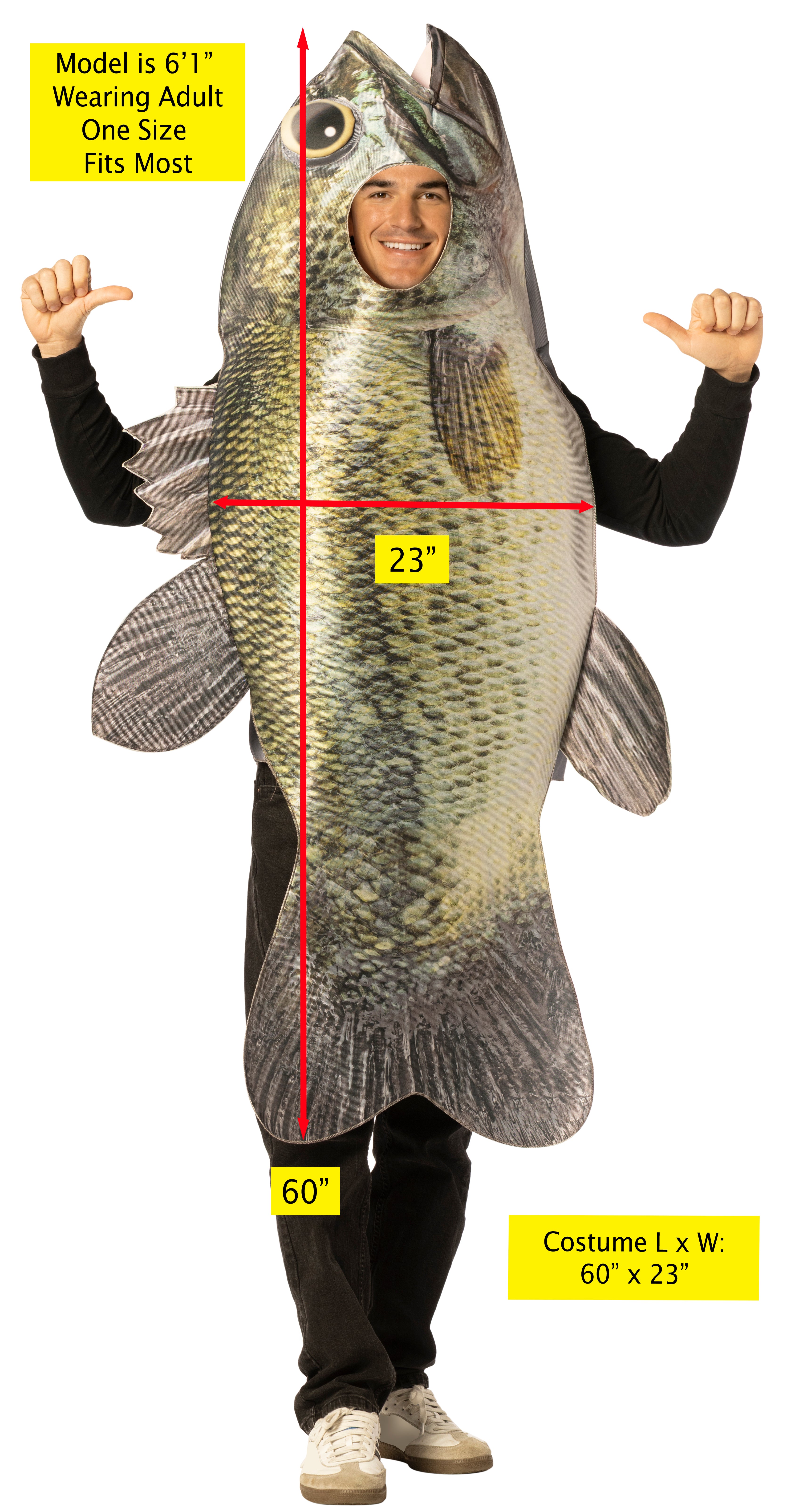 Rasta Imposta Sea Bass Fisch Kostüm Einheitsgröße Fotoprint