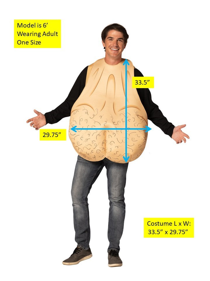 Rasta Imposta Male Ball Sac Kostüm One Size hautfarben