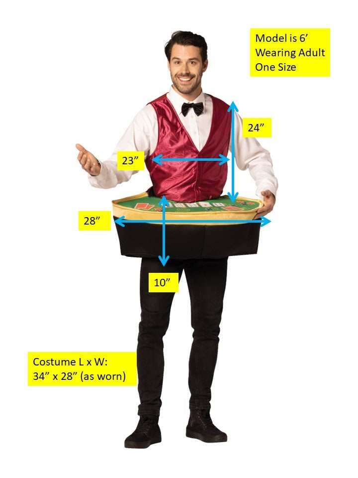 Rasta Imposta Poker Dealer Tisch-Kostüm One Size Weste