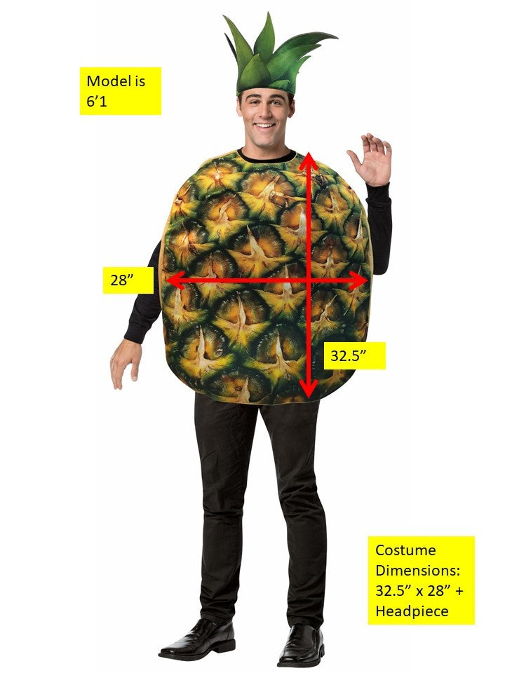 Rasta Imposta Photo Real Pineapple Kostüm Ananas Einheitsgröße