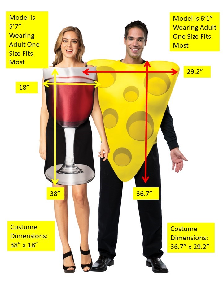 Rasta Imposta Glass of Red Wine & Cheese Kostüm One Size