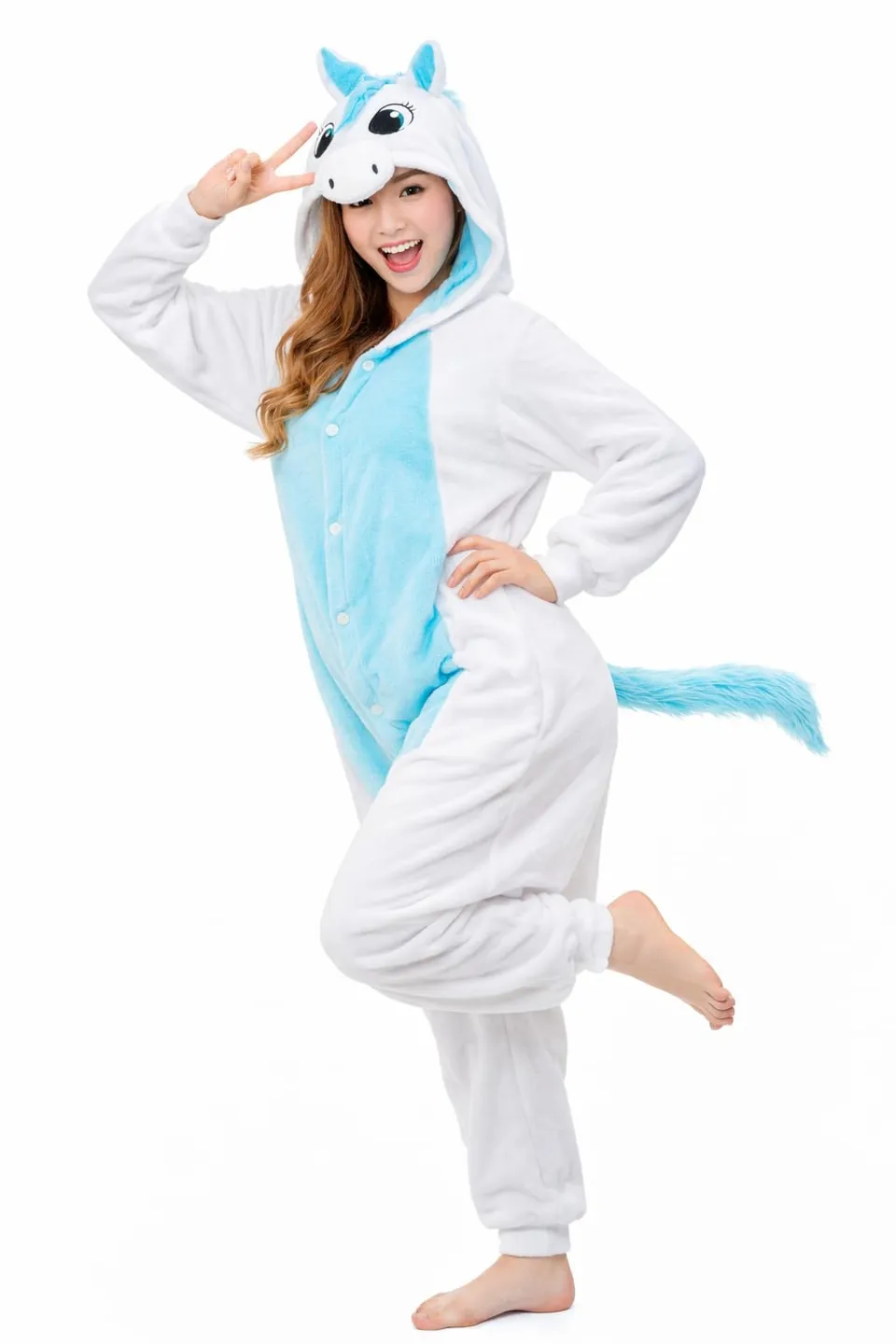 Katara Einhorn Schwarz Sterne Onesie Kostüm M Flanell