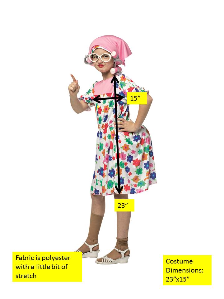 Rasta Imposta Granny Kinderkostüm Mädchen Gr. 4-6 Blumen