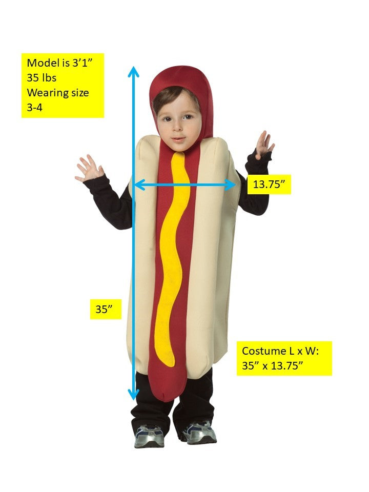 Rasta Imposta Hot Dog Kinderkostüm 3-4 Polyester Senf