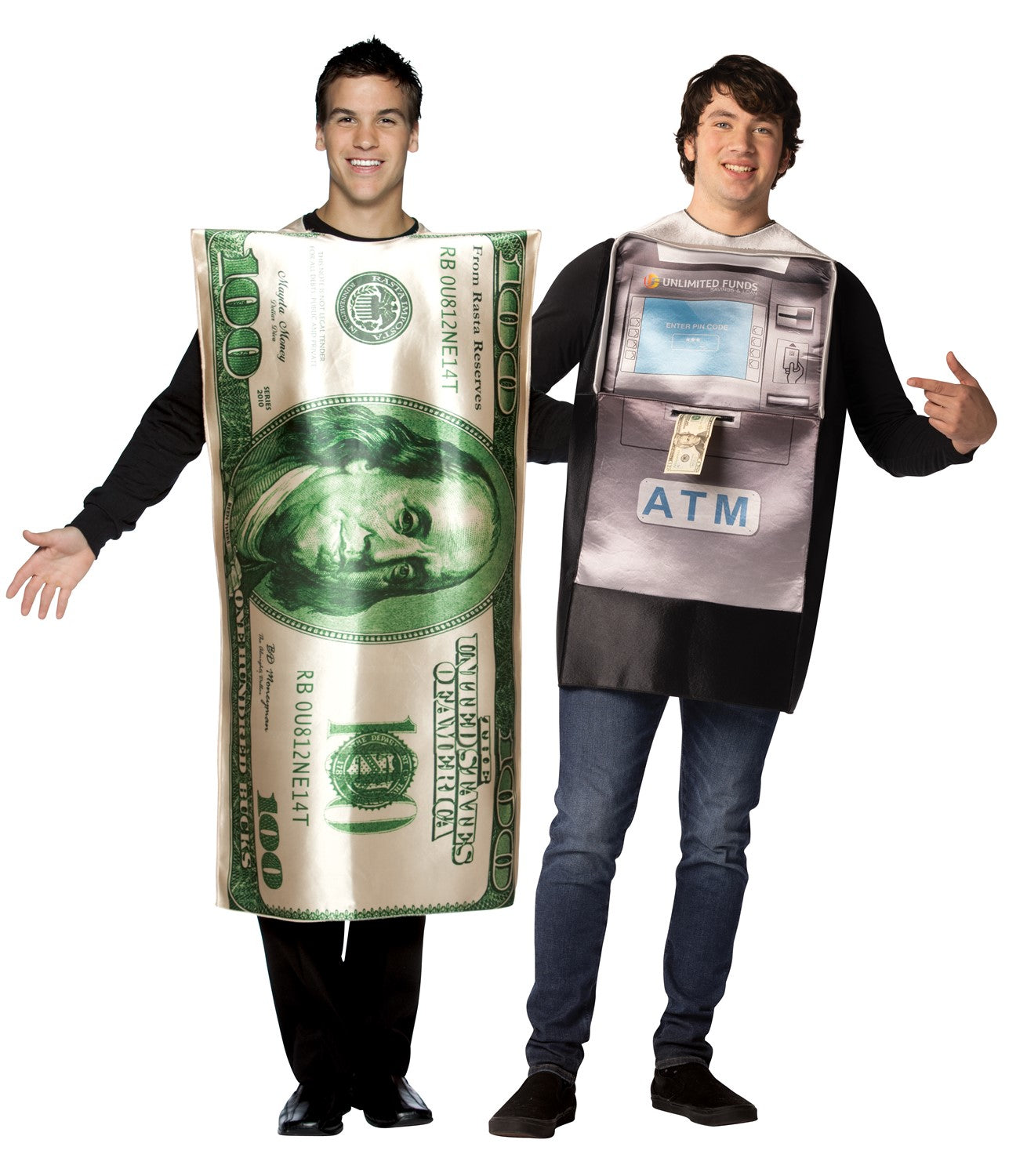 Rasta Imposta ATM Cash Machine 100 Bill Paarkostüm 2er