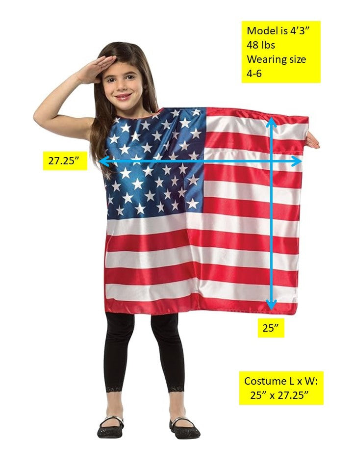 Rasta Imposta USA Flag Dress Kinderkostüm Gr. 4-6 Kleid