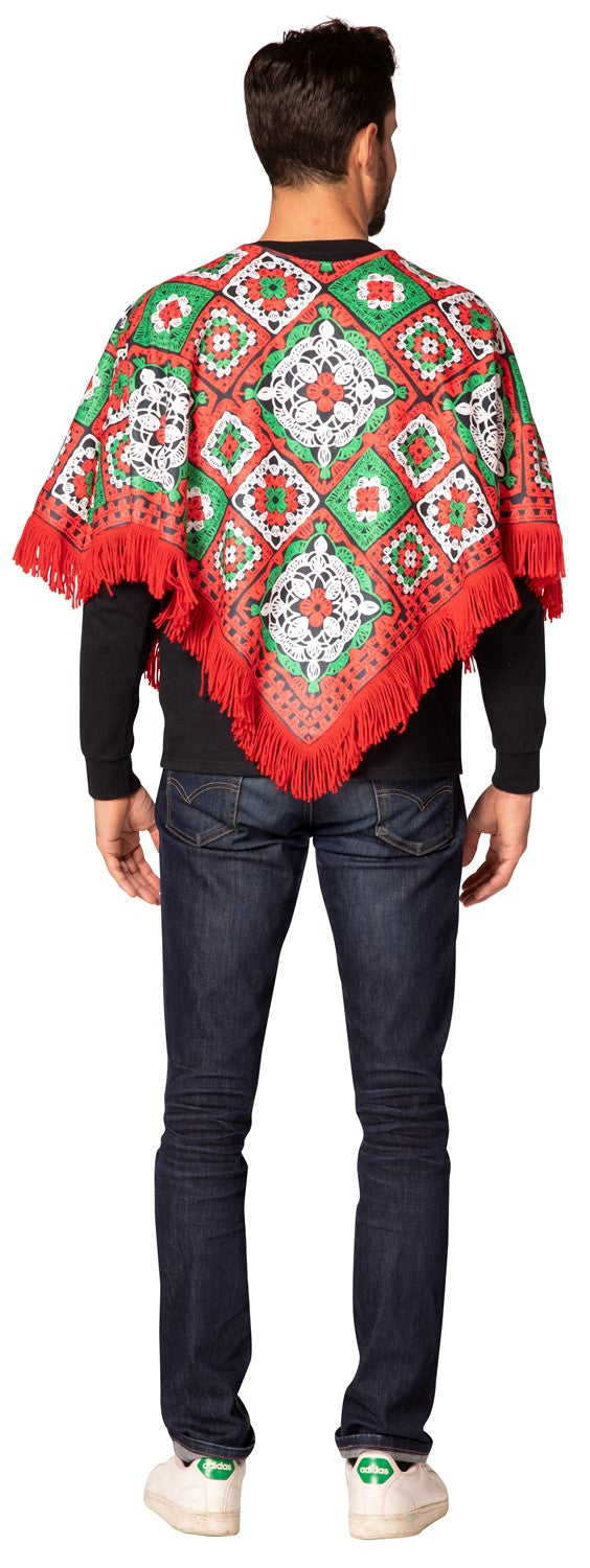Rasta Imposta Weihnachts Poncho Kostüm LED Rot Grün Einheitsgröße