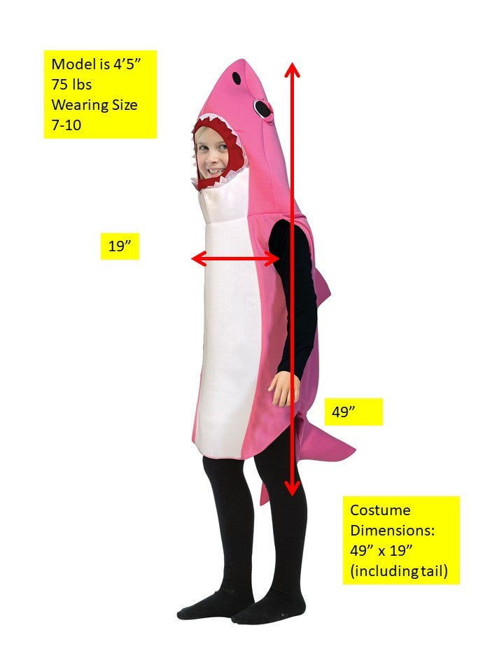 Rasta Imposta Ultimate Pink Shark Kostüm Kind 7-10 Rosa
