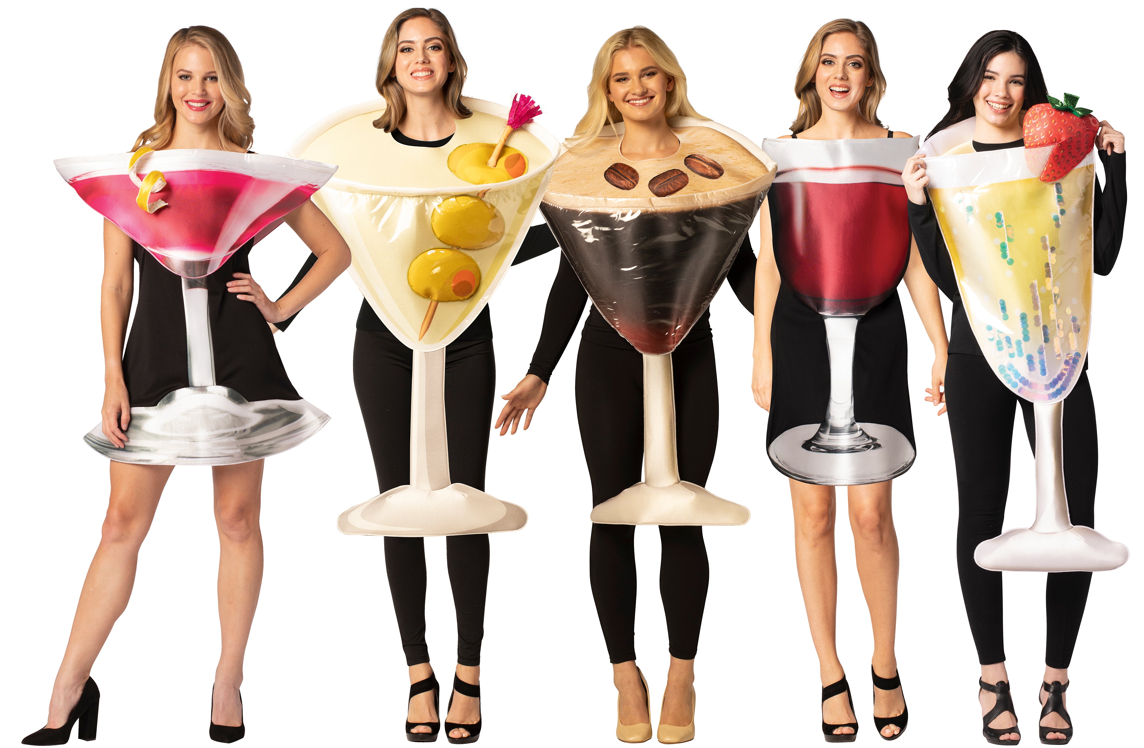 Rasta Imposta Cocktails Gruppenkostüm 5er Set One Size Schaum